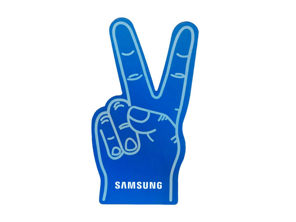 Foam-hand-peace-blue-Samsung