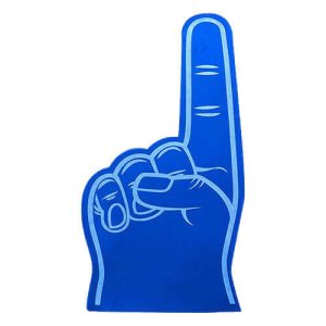 Foam hand wijsvinger klein blauw